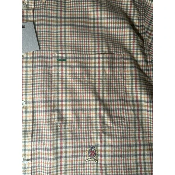 New Vintage Tommy Hilfiger Flannel Button Down Shirt Mens M Plaid 90s Y2K